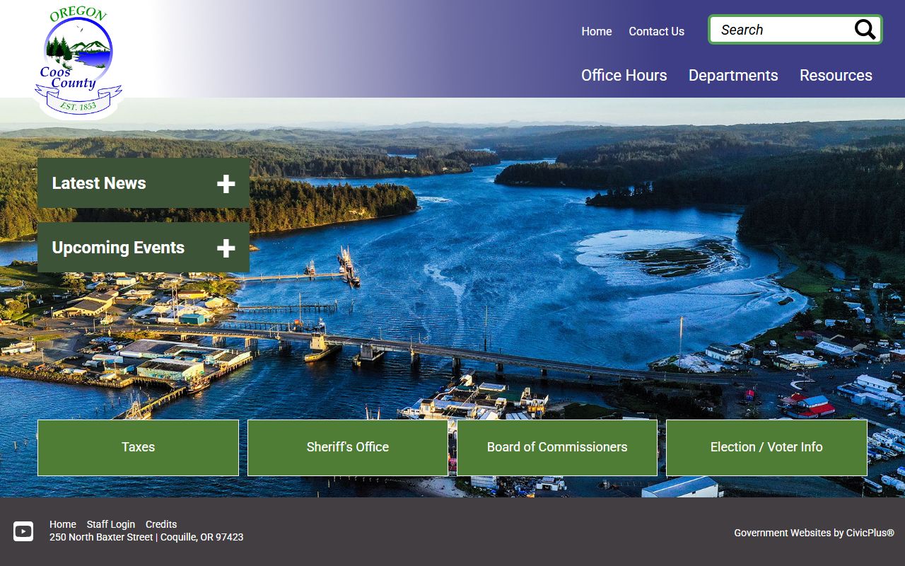 Coos County Clerk records page for genealogy and ancestry research