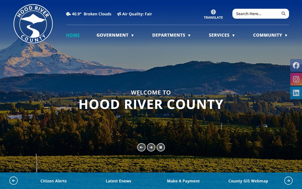 Hood River County Clerk office website for genealogy records