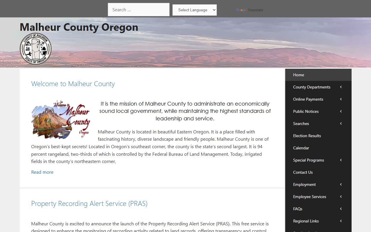 Malheur County Clerk office records for genealogy research in Vale Oregon